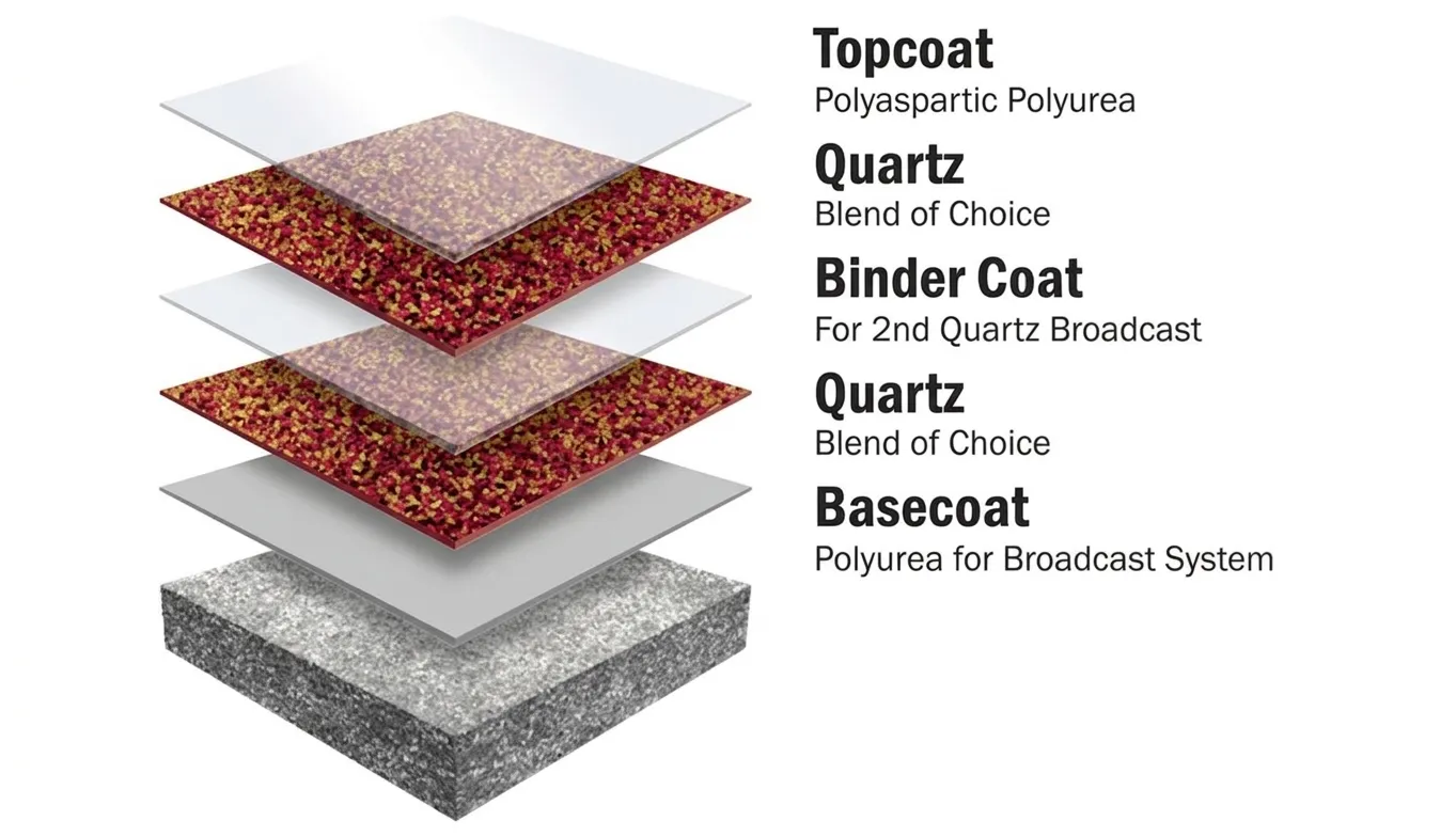 Quartz epoxy system diagram